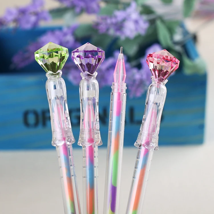 12 шт. Фэнтези Радуга Ручка 6 цветов чернила Алмазная головка гелевая ручка