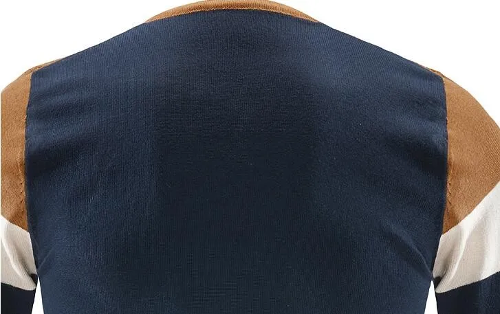 HaiFux мужской мужской модный смешанный цвет свитер мужской досуг тонкий Pull Homme v-образный вырез с длинными рукавами свитер однотонный XXL