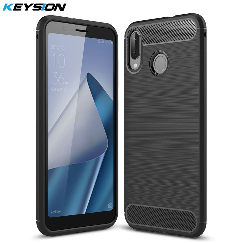 Чехол KEYSION для телефона ASUS Zenfone MAX M1 ZB555KL мягкий чехол из углеродного волокна и