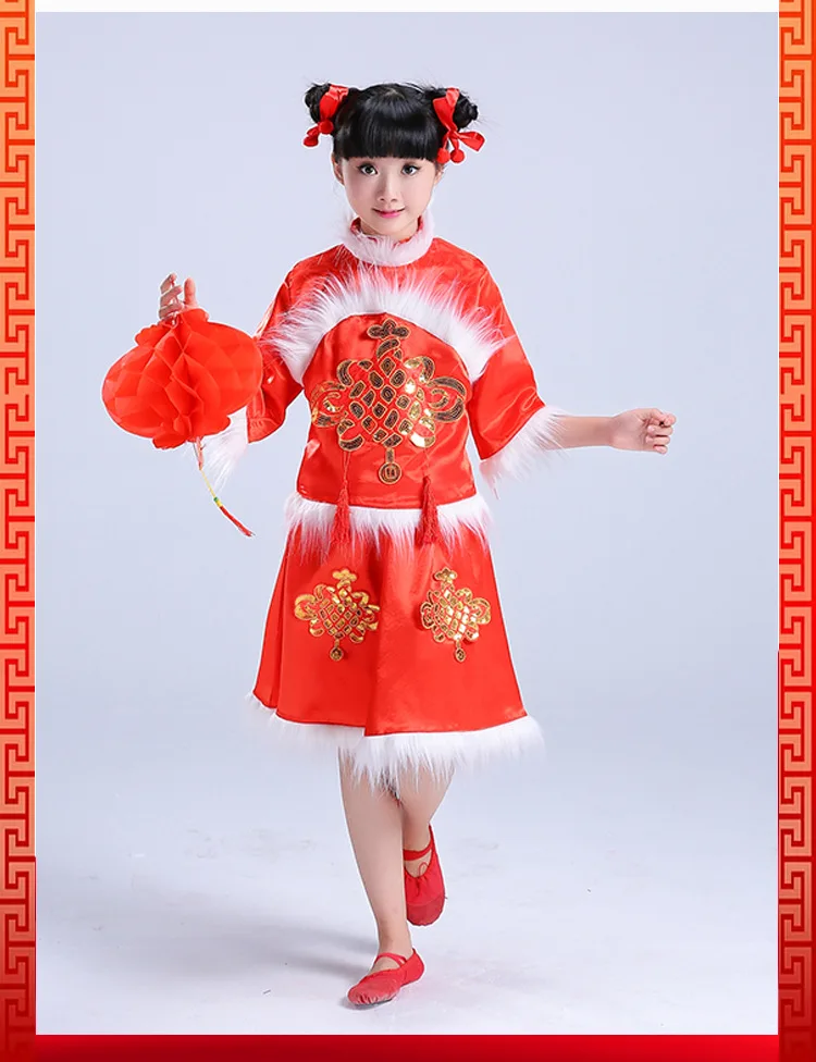 Зимний новогодний детский праздничный костюм для выступлений Детские комплекты