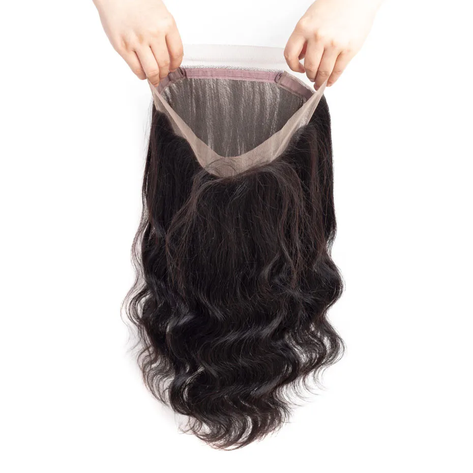 MOBOK 360 Frontal With Bundles Body Wave Brazilian Non Remy Human Hair Weft Weave Pre Plucked Lace Bundle | Шиньоны и парики