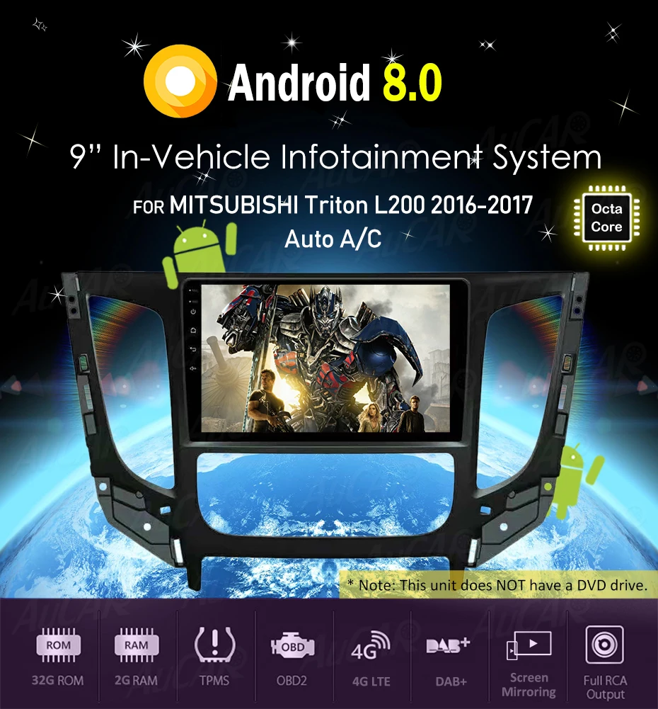 AuCAR автомобильный dvd-плеер на основе Android для Mitsubishi Triton L200 gps навигация Bluetooth gps Автомагнитола стерео wifi 4G AUX touch