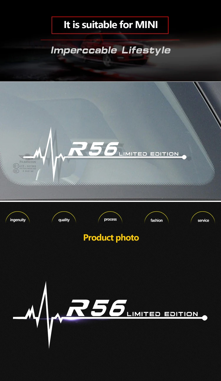 Автомобильный Стайлинг для MINI Cooper r50 r53 r56 r57 r58 r60 f56 f60 r61 f60 f54 f55 боковое окно багажник накдлейка, стикер на багажник аксессуары