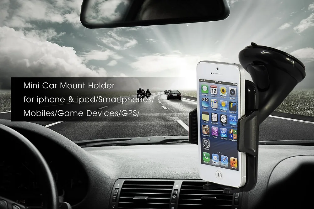 Вращающийся на 360 градусов Автомобильный держатель для телефона присоске