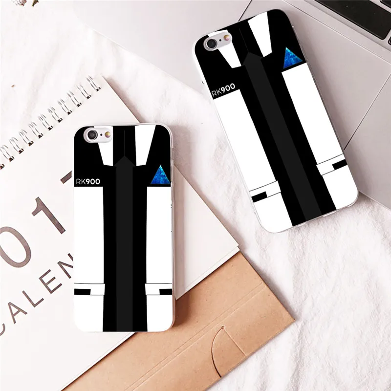Detroit стать человека RK800 RK900 чехол для iphone 6 7 8 плюс X10 5 5C 4 жестких и прозрачный