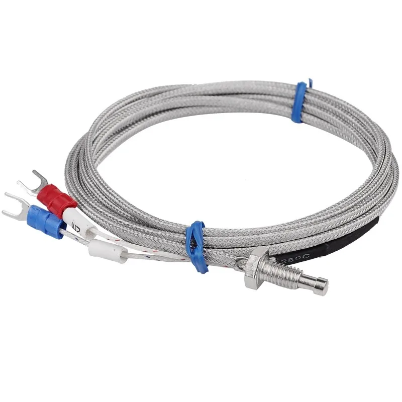 

2PCS/Lot Thread M6 Screw Probe Temperature Sensor Thermocouple K Type Measuring 0-400 Degree 2m Cable for PID Controller