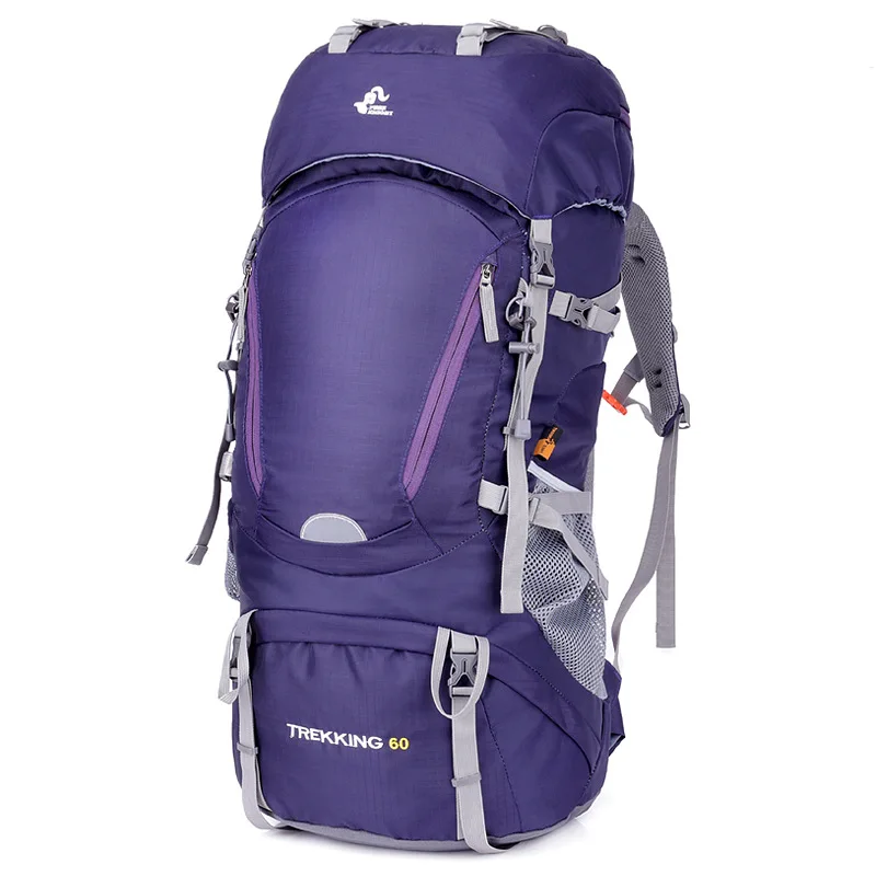 Purple 60л уличный спортивный рюкзак, походные сумки, альпинистский рюкзак для мужчин и женщин, походная дорожная сумка Mochila с дождевиком XA29WA - Цвет: Purple