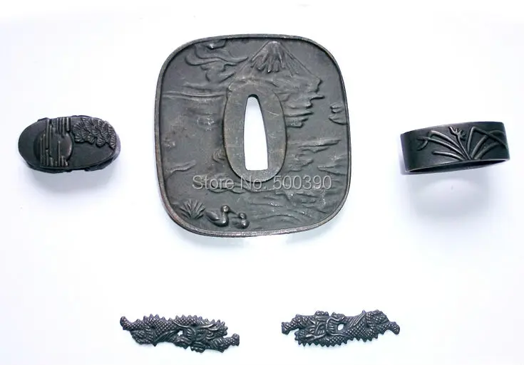 Набор Фитингов Tsuba из сплава для японского самурайского меча Катаны с самураем