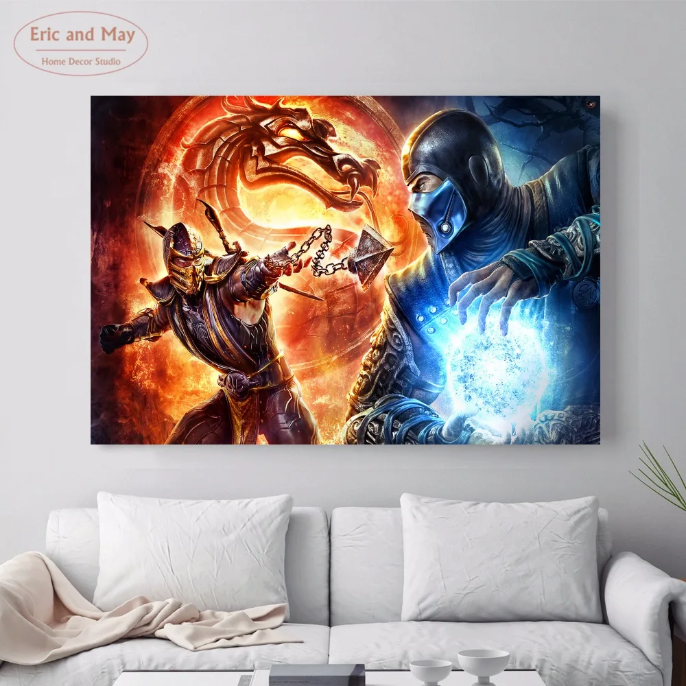 Рисунок на холсте Mortal Kombat настенный постер с художественным принтом украшение