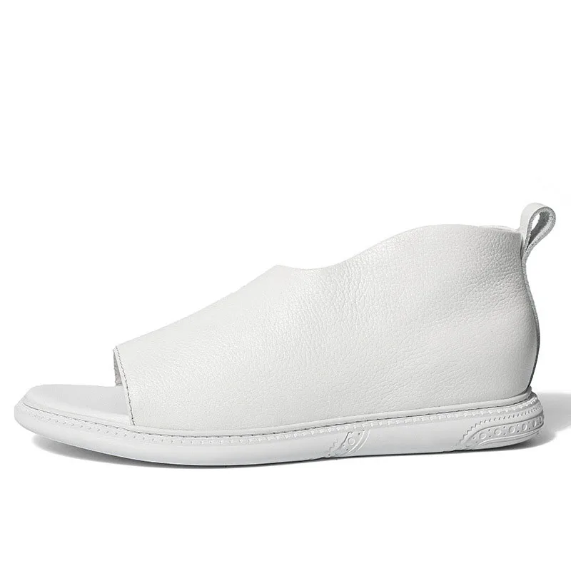 British fashion high-top sandals mens Genuine Leather men casual Roman cowhide Men Slippers Flip Flops beach outdoor | Обувь