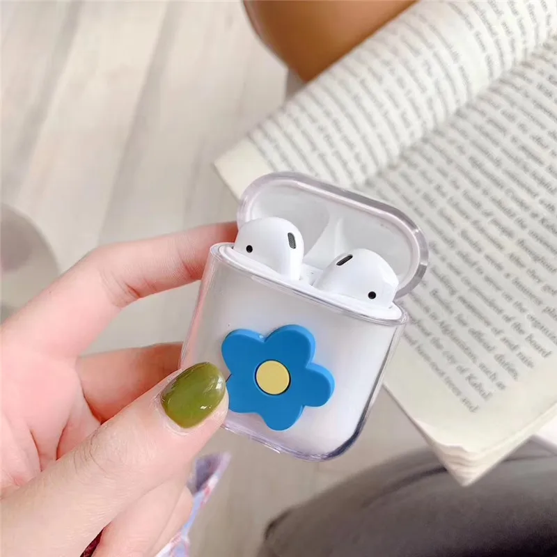 Прекрасные свежие цветы для apple Airpods чехол прозрачный ПК Жесткий Чехол зарядный 1/2