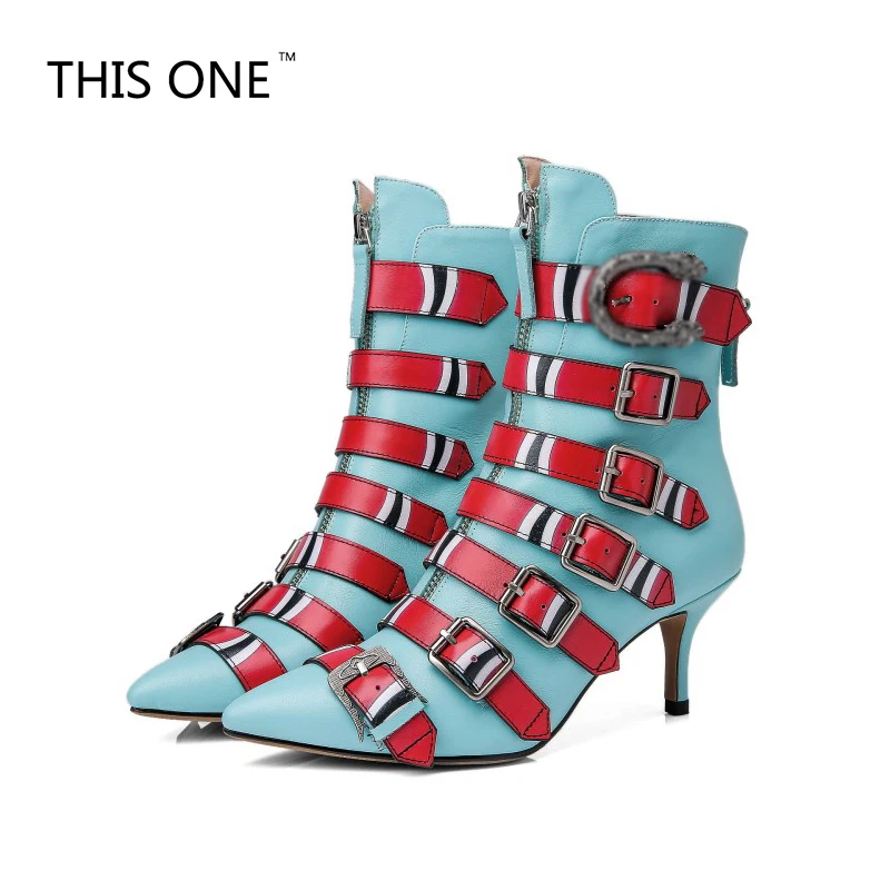 Женские сапоги в этническом стиле размера плюс Зимние ботильоны на тонком