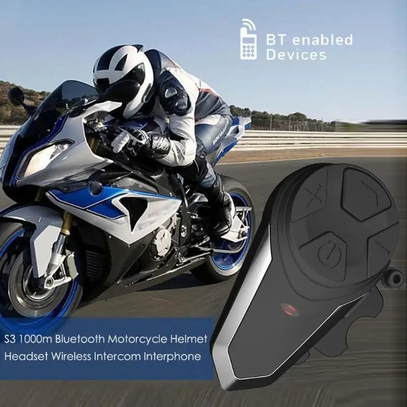 Bluetooth гарнитура VODOOL S3 для мотоциклетного шлема дальность 1000 м|Наушники шлемов| |