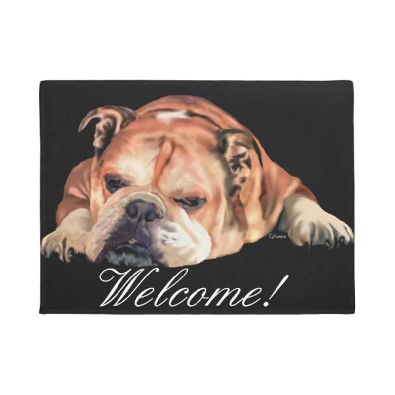 

Личный бульдог, добро пожаловать, коврик для дома, украшение для дома, нескользящий дверной коврик, резиновый моющийся ковер для пола
