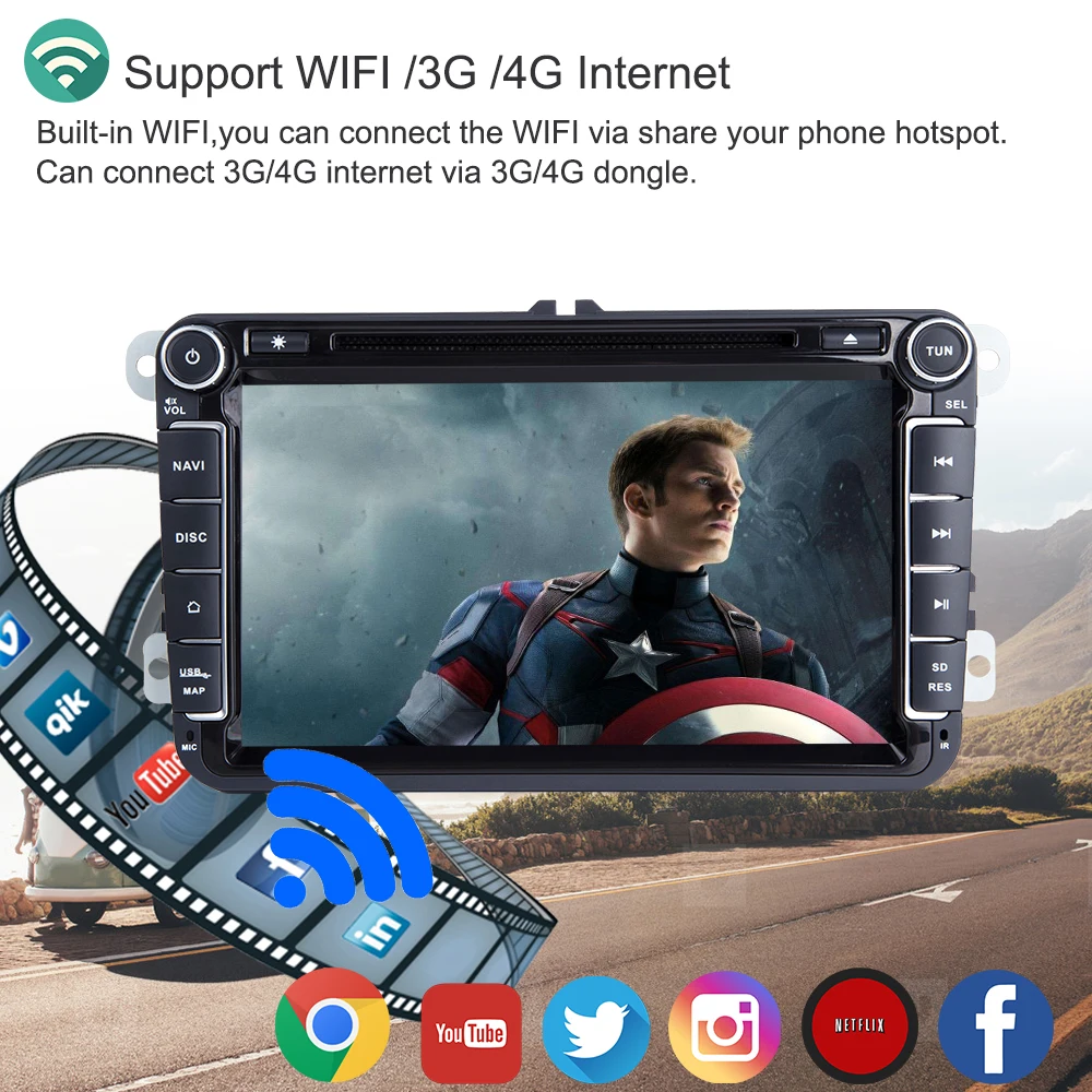 Поддержка Apple Carplay Android9.0 автомобильный dvd Радио gps мультимедийный плеер для Volkswagen Passat CC Polo GOLF 5 6 Touran EOS T5 Tiguan