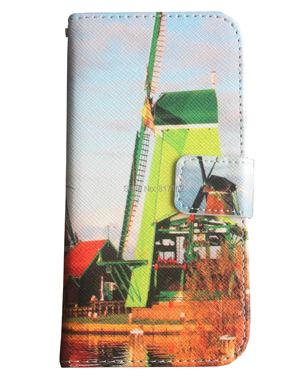 Чехол ветряная мельница U печать полиуретан кожа перевёрнутый бумажник стойка