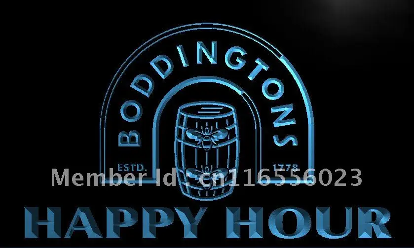 

LA086- Boddingtons Beer Happy Hour Bar LED Neon Light Sign home decor crafts