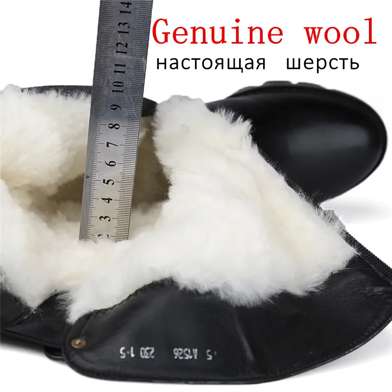 Женские зимние ботинки MORAZORA теплые до середины икры из натуральной кожи и шерсти