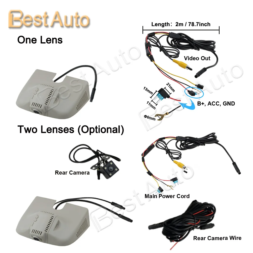 Видеорегистратор для автомобиля 1080P Wi Fi DVR Mercedes Benz ML Series 2015 Скрытая установка с