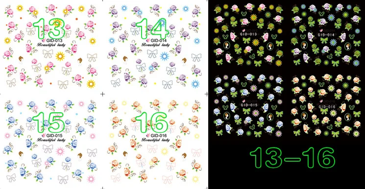 Маникюр переноса воды Наклейка водяной знак 35 GID-001-GID-018 световой серии | Красота и