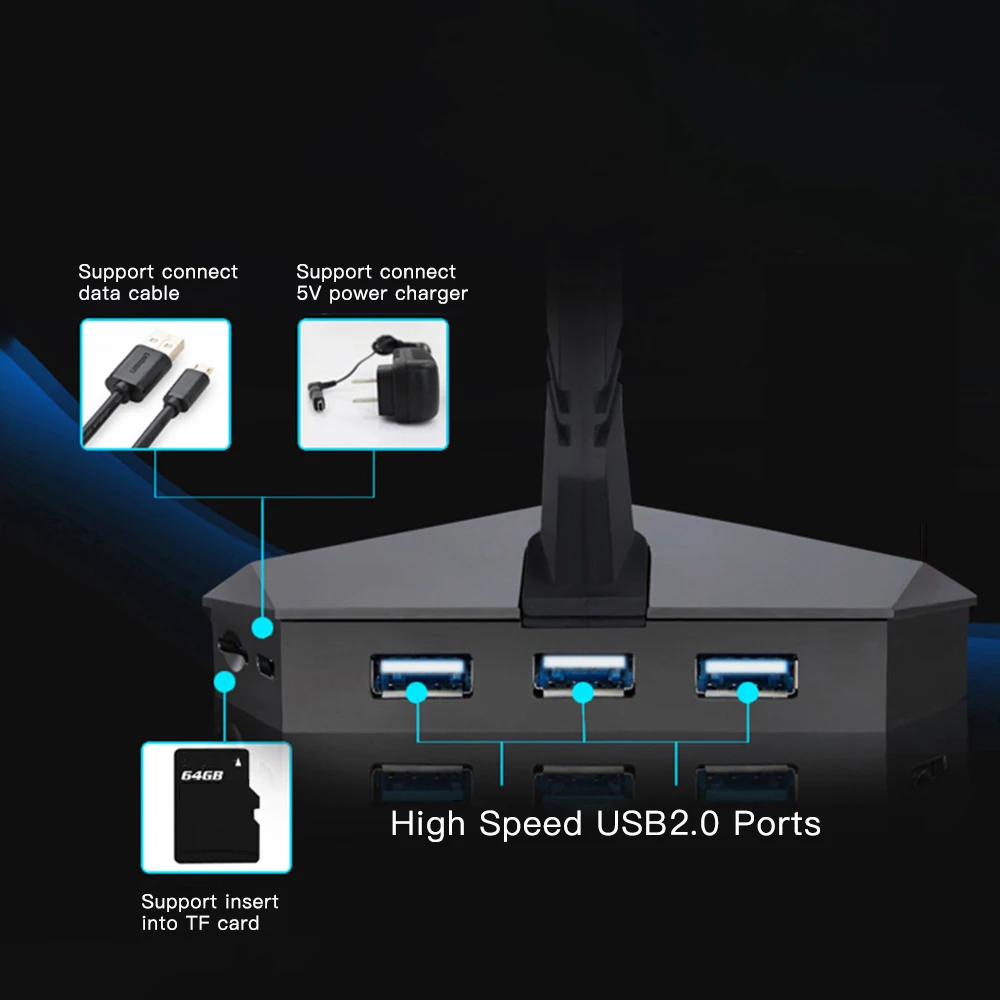 USB 2 0 игровая высокоскоростная док станция с тремя портами и разветвителем для