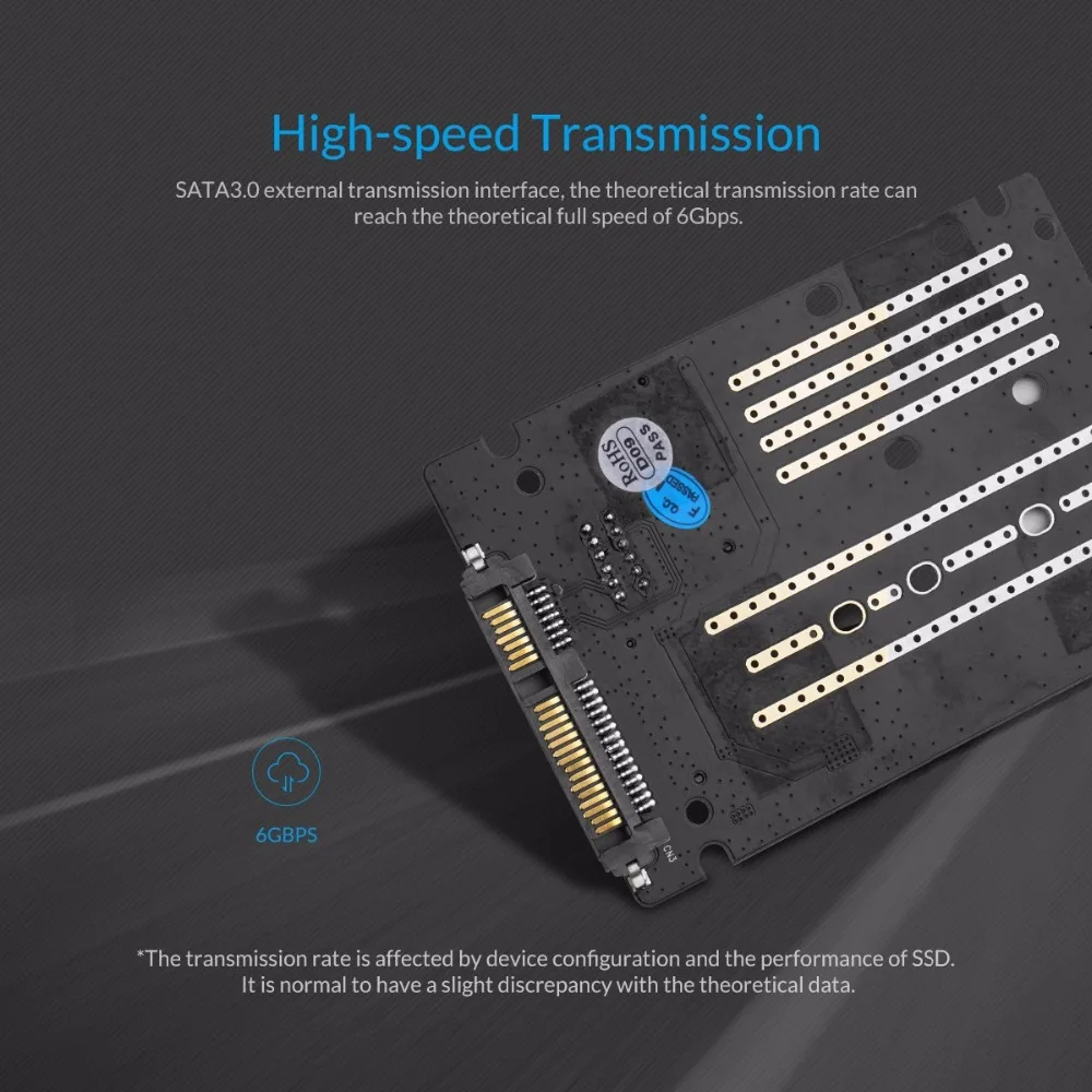 Конвертер ORICO M.2 NGFF/MSATA SATA B Key для SATA3.0 до 6 Гбит/с сделай сам с полным корпусом