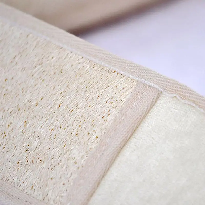 Натуральный мягкий отшелушивающий Loofah задний ремень мочалка из люфы полотенце для душа Массаж Спа скруббер губка для тела Чистка кожи