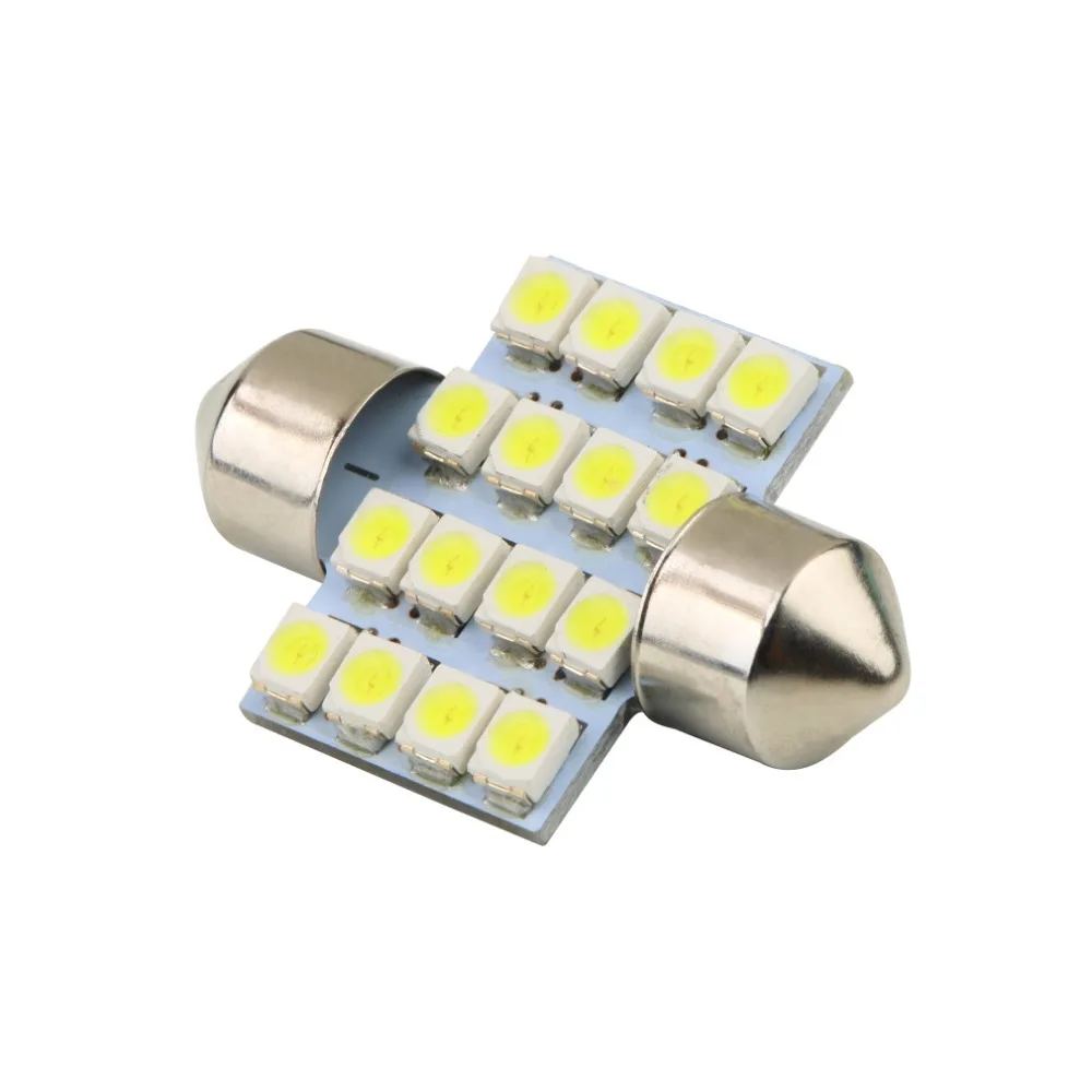Автомобиль DIY светодиодный 31 мм 16 SMD чисто белая купол с фестонами автомобильный