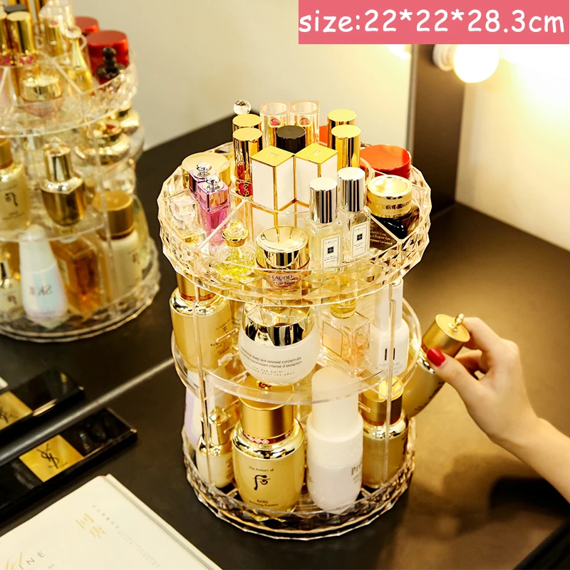 AF Small Rotating Clear Make Up Makeup Holder Organizador De Maquillaje Acrylic Bath Bathroom Organizer For Cosmetics | Дом и сад