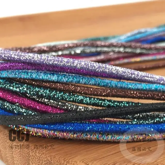 2 мм Диаметр цвет круглый эластичный переплетенный с нитями металла/мягкая