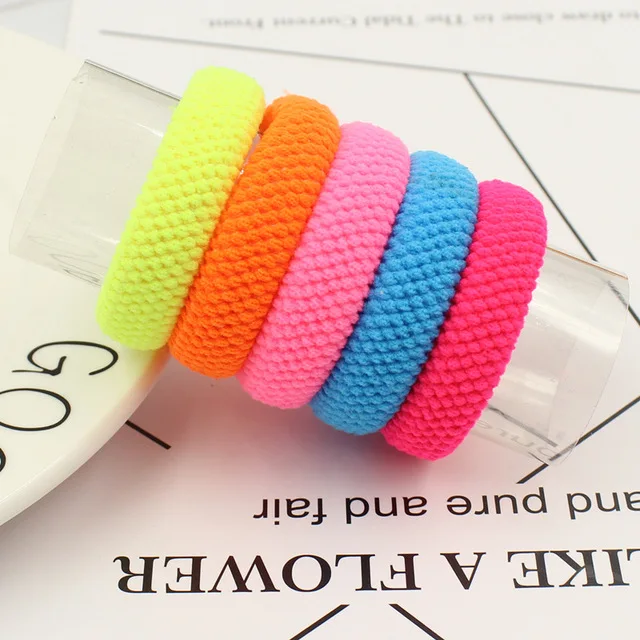 NO2 5PCS Fluorescent 5 шт./лот, женские резинки, резинки, высокое качество, аксессуары для волос, цветные широкие резинки для волос, для девушек, конский хвост, резинка для волос - Цвет: NO2 5PCS Fluorescent