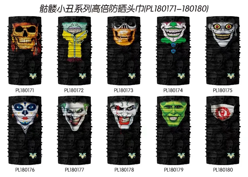 3D бесшовный волшебный шарф Jokers Череп Бандана военные трубки шарфы-кольца маска для лица велосипедные шарфы велосипедный головной платок Головные уборы