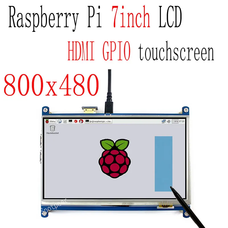 7 дюймовый ЖК дисплей Raspberry Pi 3B +/4B HDMI сенсорный экран 800x480 TFT более 5 дисплей|screen|lcd