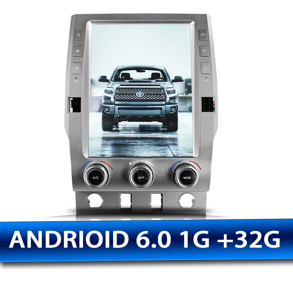 Krando Android 7,1 12," tesla вертикальный экран Автомобильный мультимедийный плеер gps для Toyota Tundra- радио плеер Навигация BT - Цвет: Черный