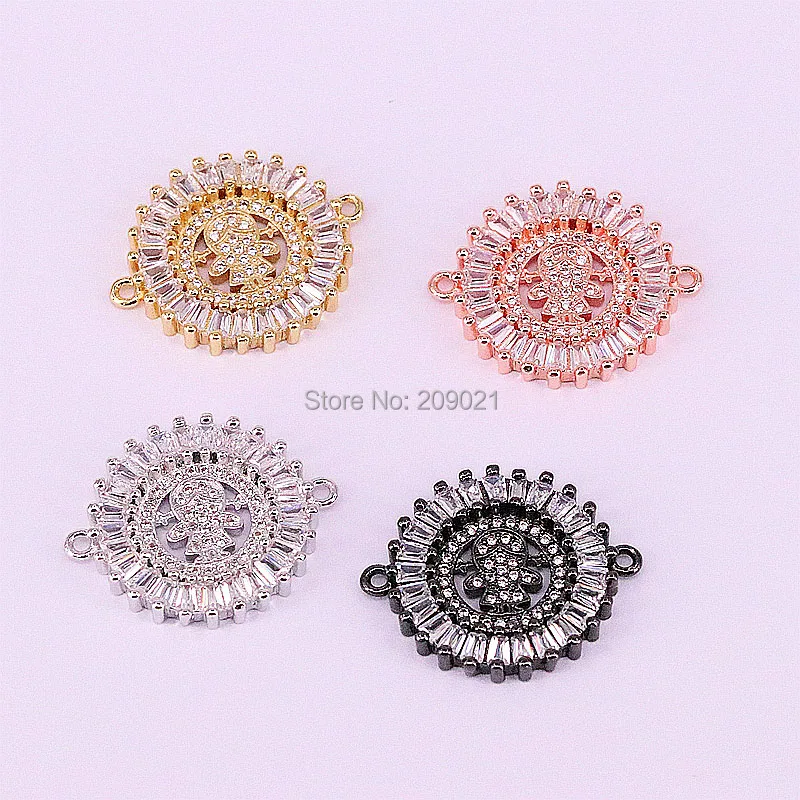 

Fashion 10Pcs Crystal Zircon Paved Girl Connector Bracelet For Women Adjustable Bracelets