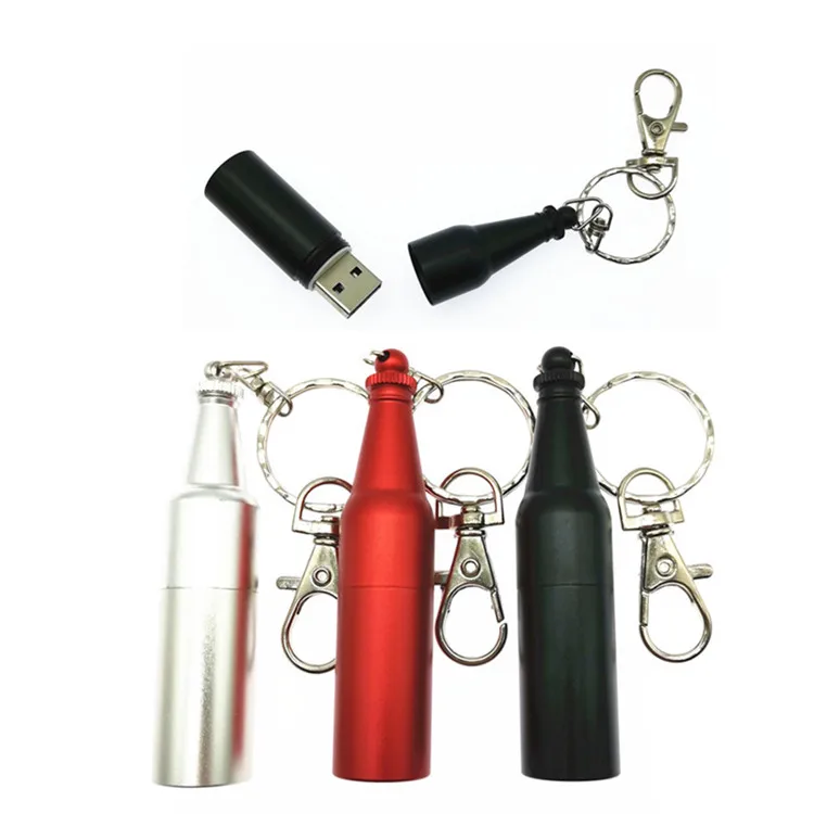 Металлическая мини флешка в виде бутылки с пивом|USB флэш-накопители| |