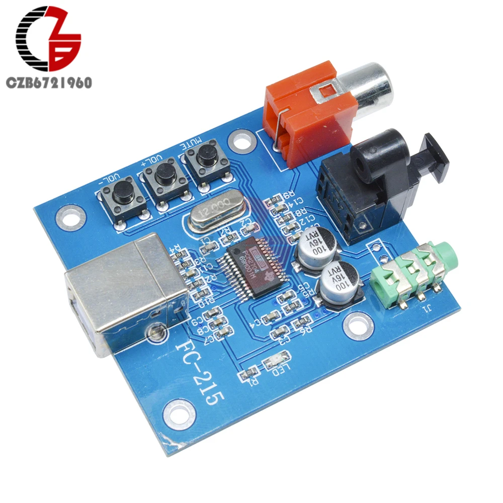 PCM2704 USB DAC to S/PDIF звуковая карта декодер плата 3 5 мм выход F/PC 2 канальный аналоговый