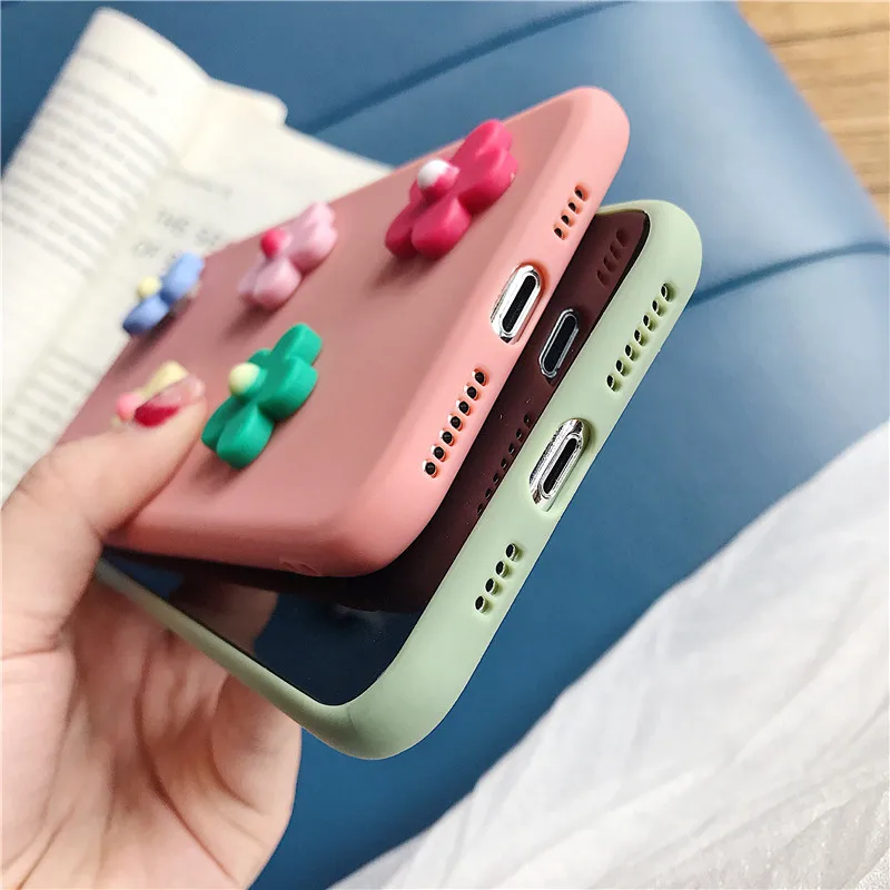 Силиконовый чехол ярких цветов с объемным цветком для Samsung Galaxy S10 5G S10E S9 S8 plus S6 S7 edge