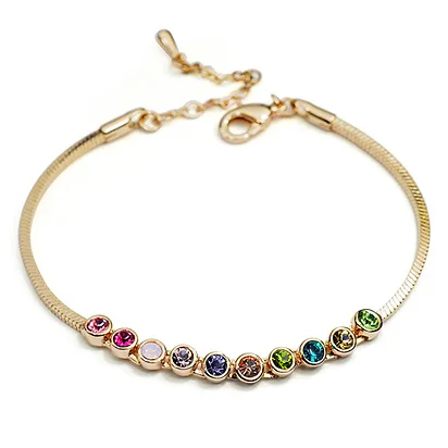 Роскошные сверкающие австрийского хрусталя Для женщин браслет Многоцветный