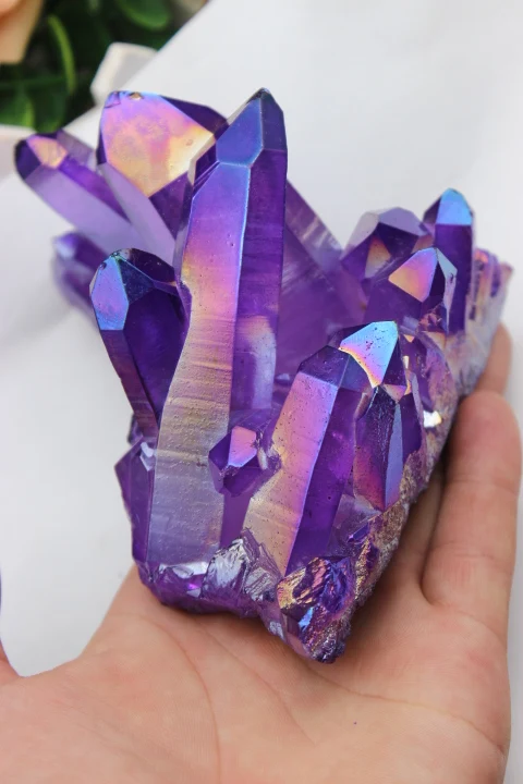 

603grams of natural quartz crystal purple angel ring specimen to heal C2
