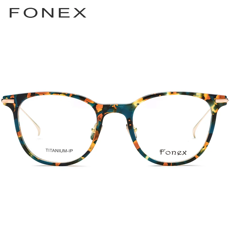 FONEX ацетатные титановые очки для мужчин и женщин винтажные круглые очки в оправе при близорукости оптические оправы очки по рецепту 9135