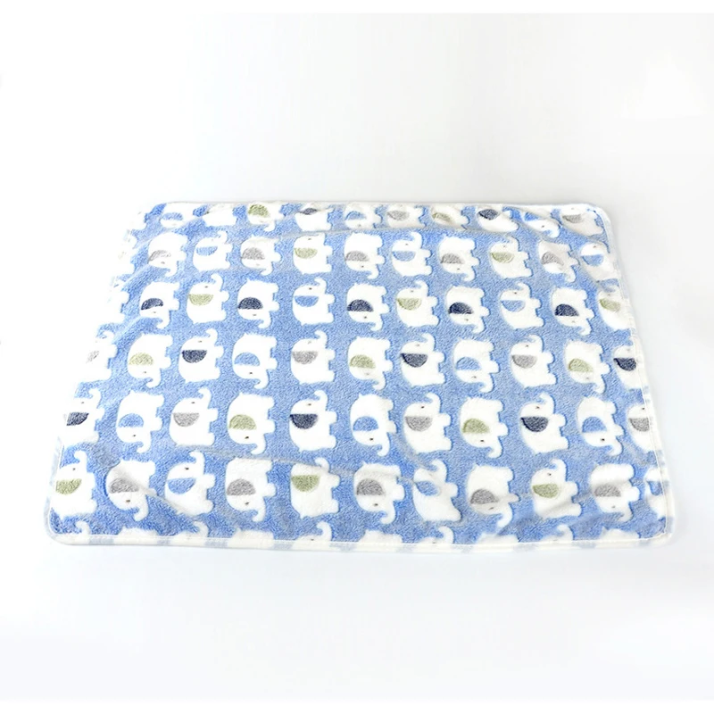 

Cute Elephant Pattern Pets Dog/Cat Beds Mat Soft Coral Fleece Warm Sleeping Cats Blanket Puppy Dog Cushion Animal Print Pet Mat