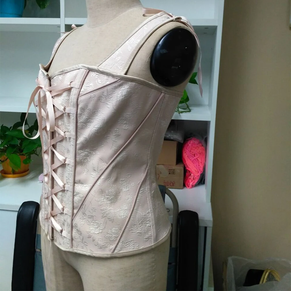 Новинка 2017 винтажный корсет в стиле стимпанк 14 стальных костей хлопковый для