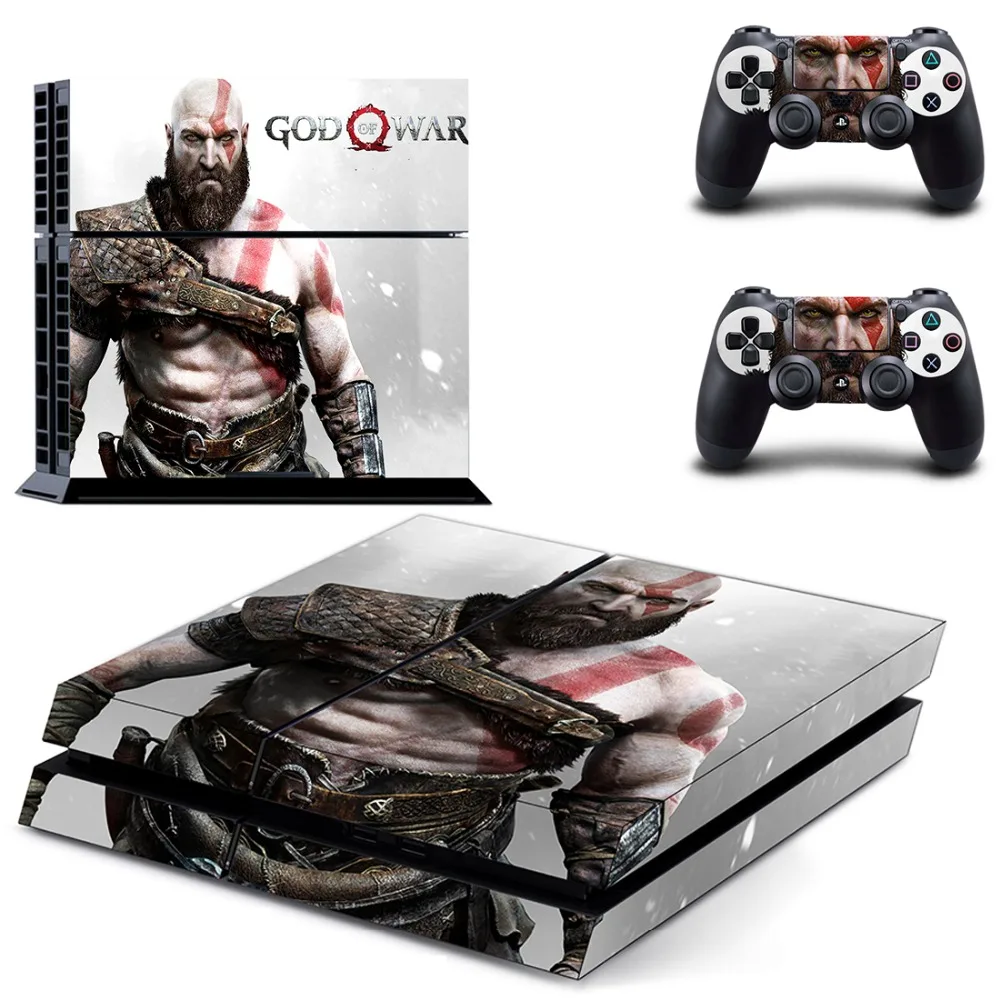 Наклейка на кожу God of War PS4 для консоли Sony PlayStation 4 и 2 контроллера виниловая