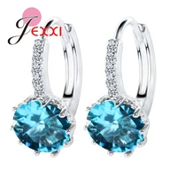 so luxury colorful genuine 925 sterling silver jewelry aaa cubic zirconia cz earrings women part accessories gift