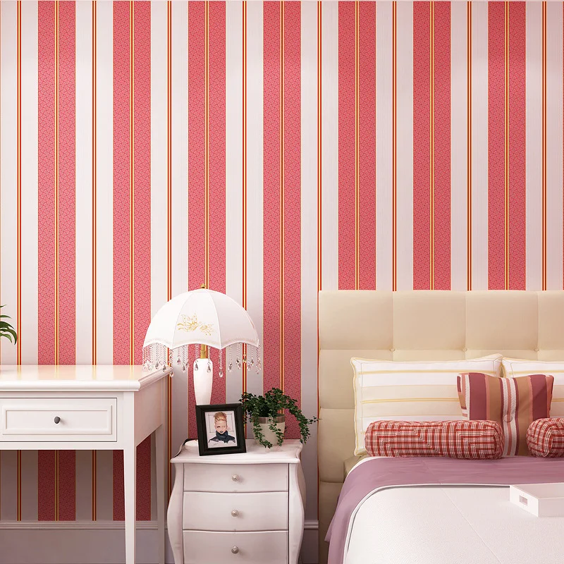Высококачественная тканевая Фреска 3 D обои современные полосатые флок papel де parede