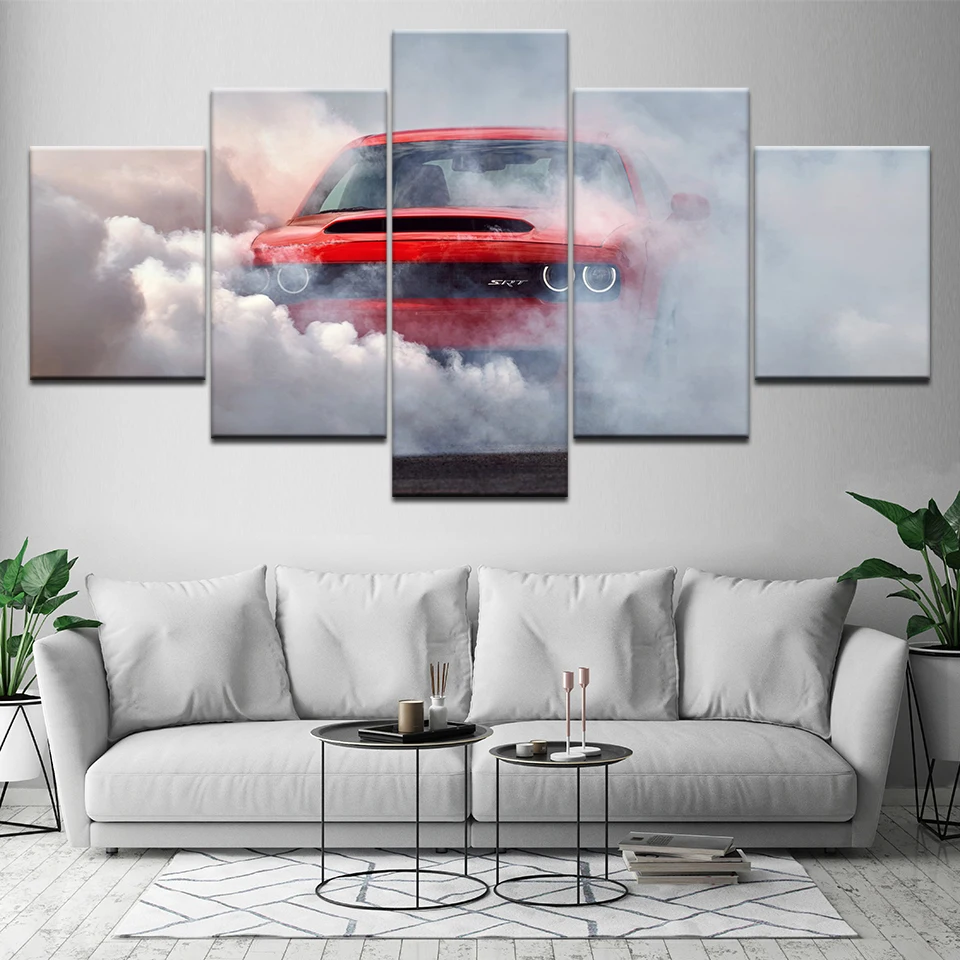 5 шт. Холст Картина dodge challenger демон стены автомобиля художественные картины модульные обои плакат печать для гостиной домашний декор