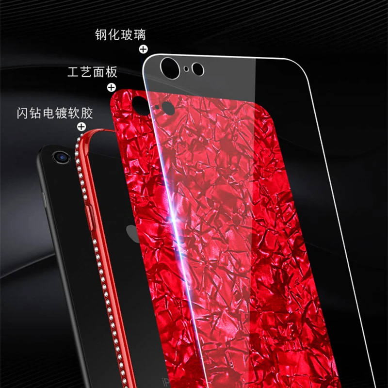 SYCASE For BBK vivo X9 X20 X21 Plus Y71 Y66 Y67 Y75 Y85 Y79 Tempered Glass around Diamond Hard Back Shell Soft TPU Bumper Case |