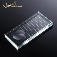 natuhana 2 in 1 acrylic false eyelashes stand pad pallet lashes holder with tick mark fake lashes extension essential tool
