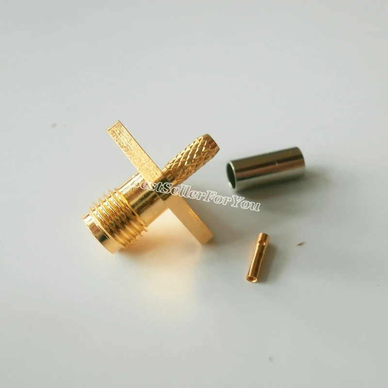 

Гнездовой фланец SMA, 4 отверстия, обжимной для коаксиального кабеля RG174 RG179 RG316, 1 шт.